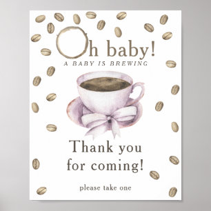 Poster Remerciements pour être venu à la baby shower avec