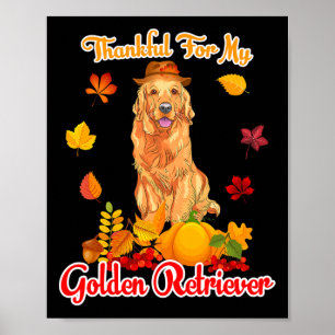 Poster Remerciements Pour Mon Golden Retriever Thanksgivi