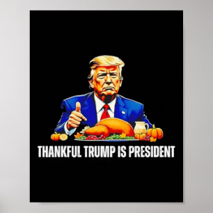 Poster Remerciements Trump Le Président Thanksgiving Drôl