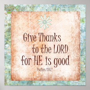 Poster Remerciez le Seigneur Bible Verse