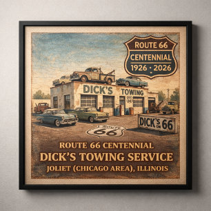 Poster Remorquage Route 66 Joliet Illinois