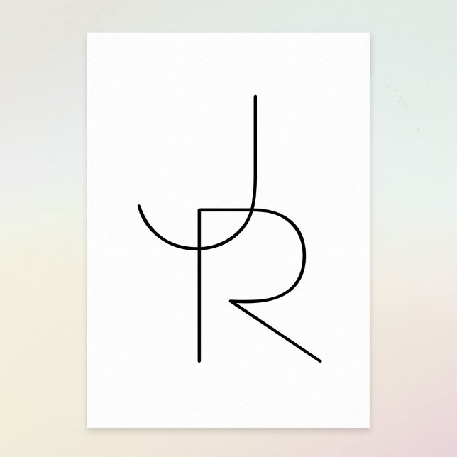 Poster Remplacement des initiales | Noir en blanc (Créateur téléchargé)