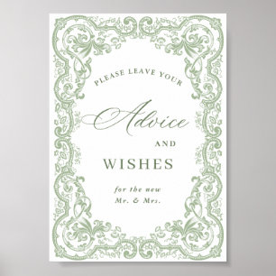 Poster Renaissance Sage vert Ornat Conseils et souhaits