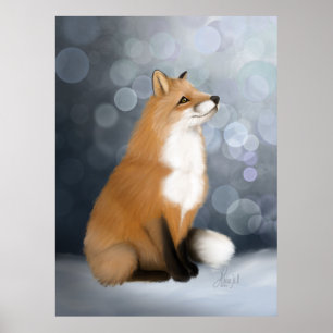 Poster Renard à neige silencieux