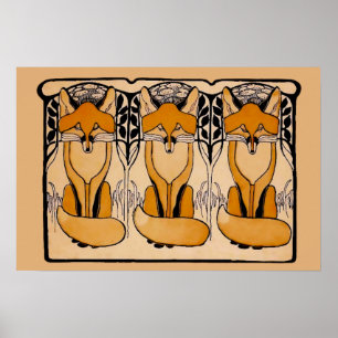 Poster Renard Art nouveau