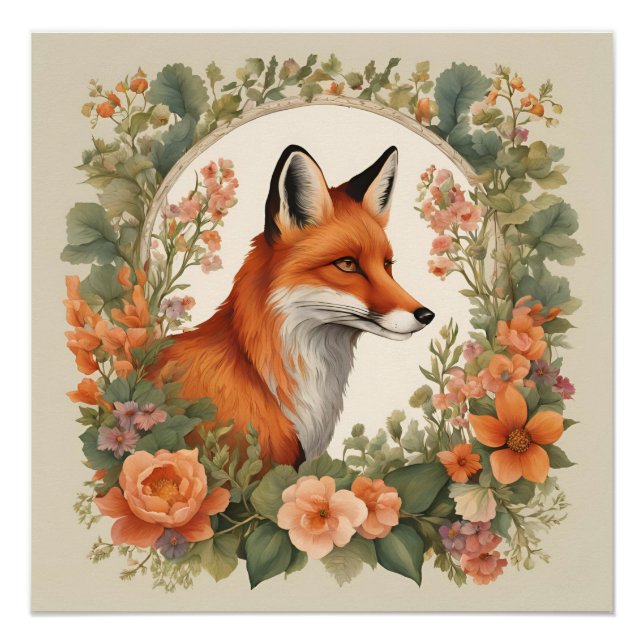 Poster Renard Cottagecore (Devant)