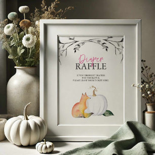 Poster Renard d'automne et Baby shower Citrouille de jaug