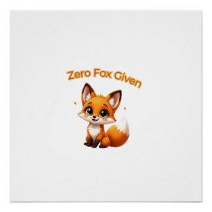 Poster Renard de dessin animé mignon – Style Kawaii adora