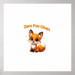 Poster Renard de dessin animé mignon – Style Kawaii adora