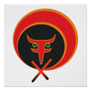 Poster Renard de vie - Rouge.