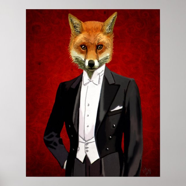 Poster Renard En Costume De Soirée, Portrait (Devant)