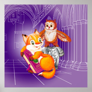 Poster renard et hibou