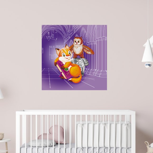 Poster renard et hibou (Pépinière 2)