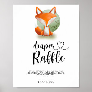 Poster Renard mignon de la forêt - tombola de couches