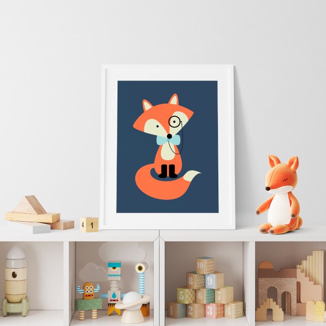 Poster Renard Rouge Hipster Monocle (Créateur téléchargé)