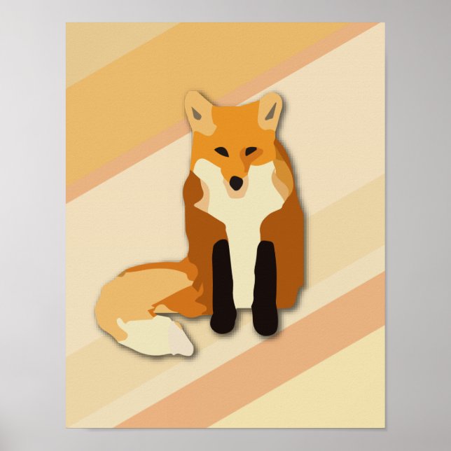Poster Renard rouge orange (Devant)