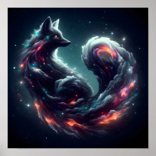 Poster Renard Spirituel Fantastique de Lumière Stellaire