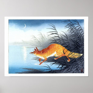 Poster Renard Ukiyoe [Koson] par l'Eau Lune (XS)