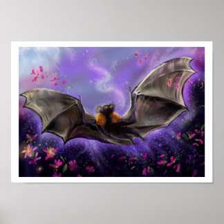 Poster Renard volant pollen et Stardust