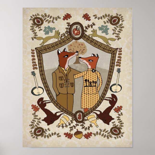 Poster Renards amoureux Imprimer (Devant)