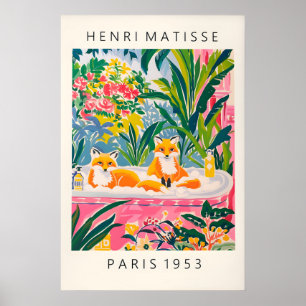 Poster Renards dans la baignoire Art Print Drôle salle de