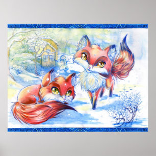 Poster Renards d'hiver