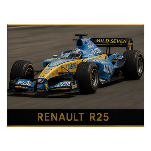 Poster Renault R25 Formule 1 Classique Voiture de Course 