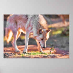 POSTER RENCONTRE COLORÉE GRAY WOLF