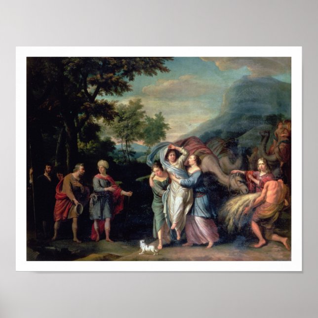 Poster Rencontre de Jacob et Laban avec Rachel, Leah et S (Devant)