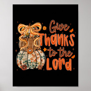 Poster Rendez Grâce Au Seigneur Automne Croix Chrétienne 