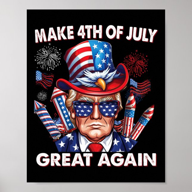 Poster Rendre 4 juillet grande à nouveau 4 juillet Trump  (Devant)