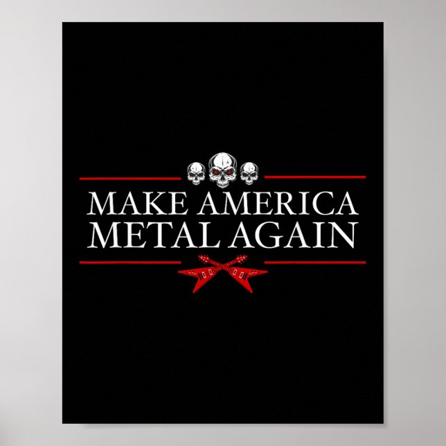 Poster Rendre à l'Amérique le métal Trump Rock musique lo (Devant)