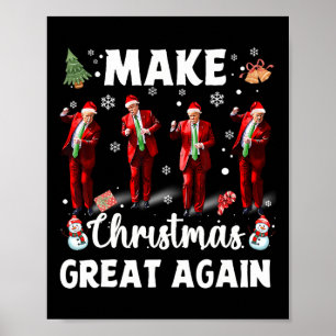 Poster Rendre à Noël sa grandeur Père Noël Trump Dance