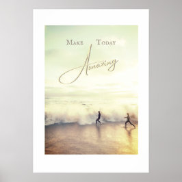 Poster Rendre Aujourd'Hui Extraordinaire À La Plage Typog