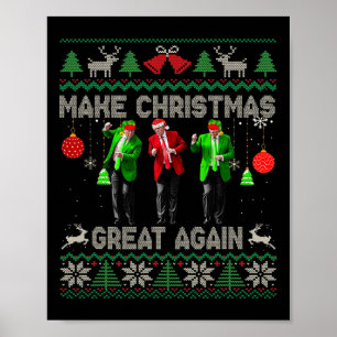Poster Rendre la fête à la grandeur Père Noël Trump Dance
