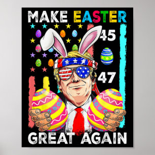 Poster Rendre la Pâques grande encore amusante Trump Bunn
