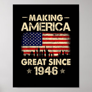 Poster Rendre l'Amérique grande depuis 1946 Rétro 76e ann