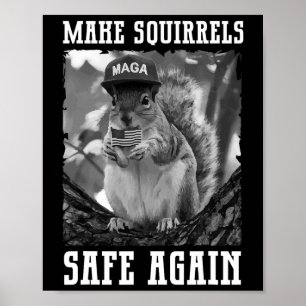 Poster Rendre les écureuils en sécurité Trump 2024 Sauvez