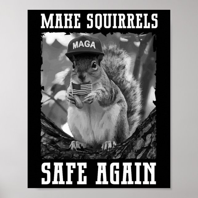 Poster Rendre les écureuils en sécurité Trump 2024 Sauvez (Devant)