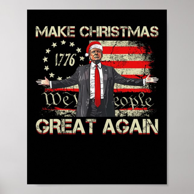Poster Rendre Noël grand Père Noël Trump Xmas We The The (Devant)