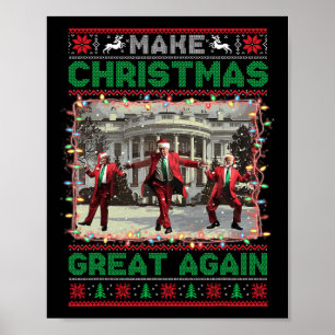 Poster Rendre Noël super à nouveau drôle Père Noël Trump