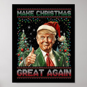 Poster Rendre Noël super à nouveau drôle Père Noël Trump