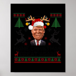 Poster Rendre Noël super à nouveau drôle Père Noël Trump