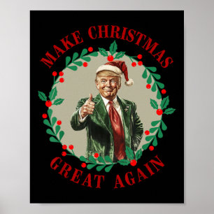 Poster Rendre Noël super à nouveau drôle Père Noël Trump
