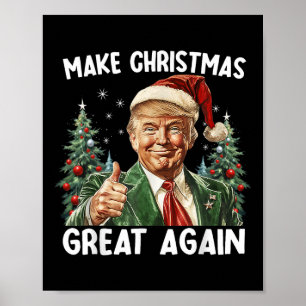 Poster Rendre Noël super à nouveau drôle Père Noël Trump 