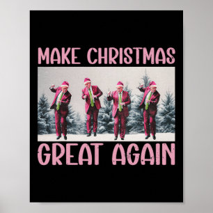 Poster Rendre Noël super à nouveau drôle Père Noël Trump