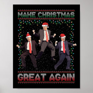 Poster Rendre Noël super à nouveau drôle Père Noël Trump 