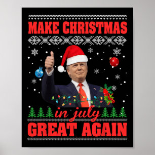 Poster Rendre Noël super à nouveau drôle Père Noël Trump