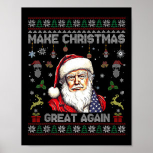 Poster Rendre Noël super à nouveau drôle Père Noël Trump