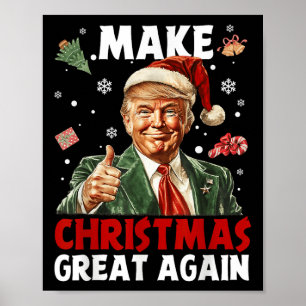 Poster Rendre Noël super Père Noël amusant Trump Noël